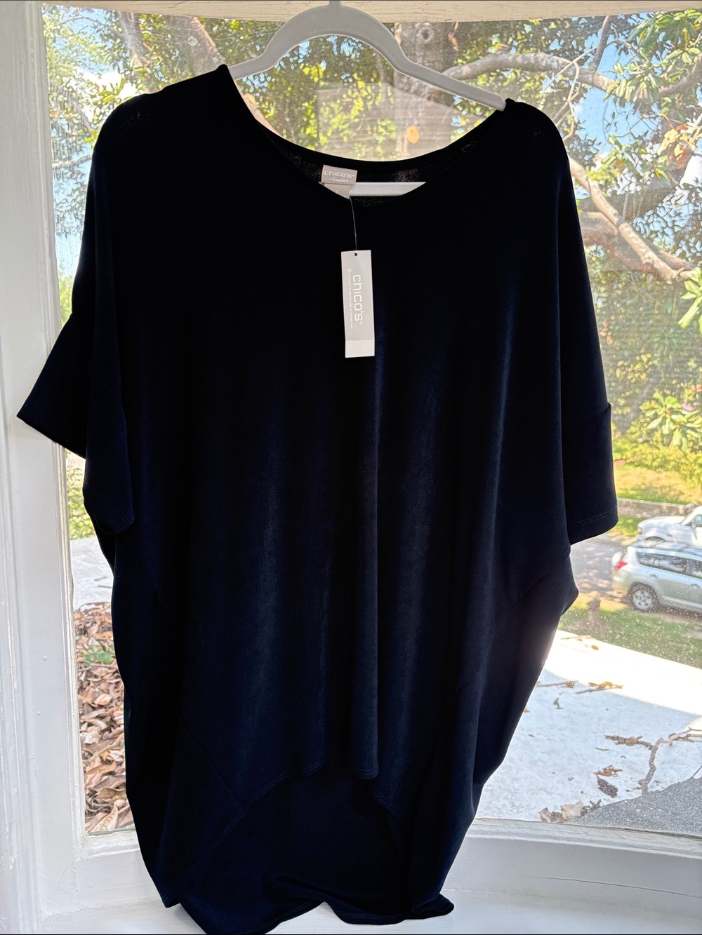 Chico's India Ink Short-Sleeve Travelers Top-Size XL/Size 2